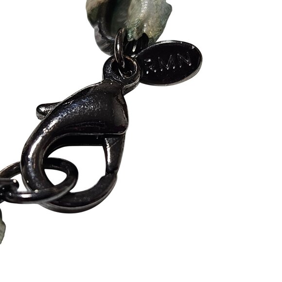 Vintage RMN Ribbon Chain Faux Pearl Charms Necklace Elegant Fashion Jewelry - Picture 3 of 5